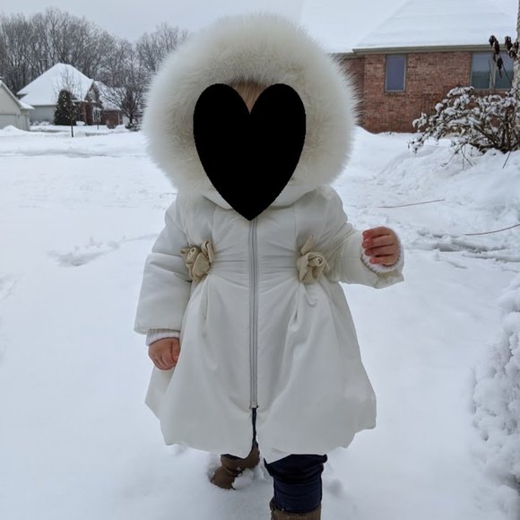 Bimbalo Fur Trimmed Coat 9 Months - fits to 18 Months - Picture 1 of 6